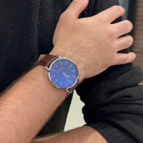 Relógio Masculino ROCS Vintage Couro Prata | 40MM