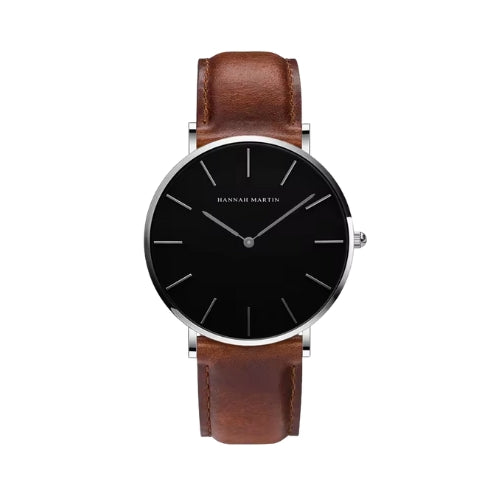 Relógio Masculino ROCS Vintage Couro Prata | 40MM