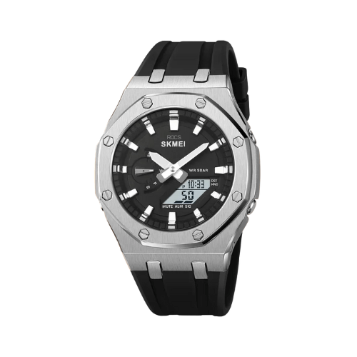 Relógio Masculino ROCS Skmei Preto e Prata | 44.7MM