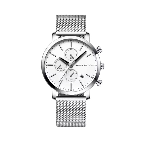 Relógio Masculino ROCS Ultra Pulseira Prata e Branco | 44.5MM